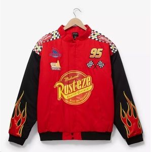 EXCLUSIVE VINTAGE Red Lightning McQueen puffer Jacket, size Medium (unisex)